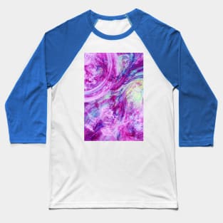 Pink and Magenta Liquid Splash Neon Swirl Abstract Artwork Baseball T-Shirt